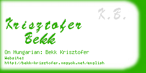 krisztofer bekk business card